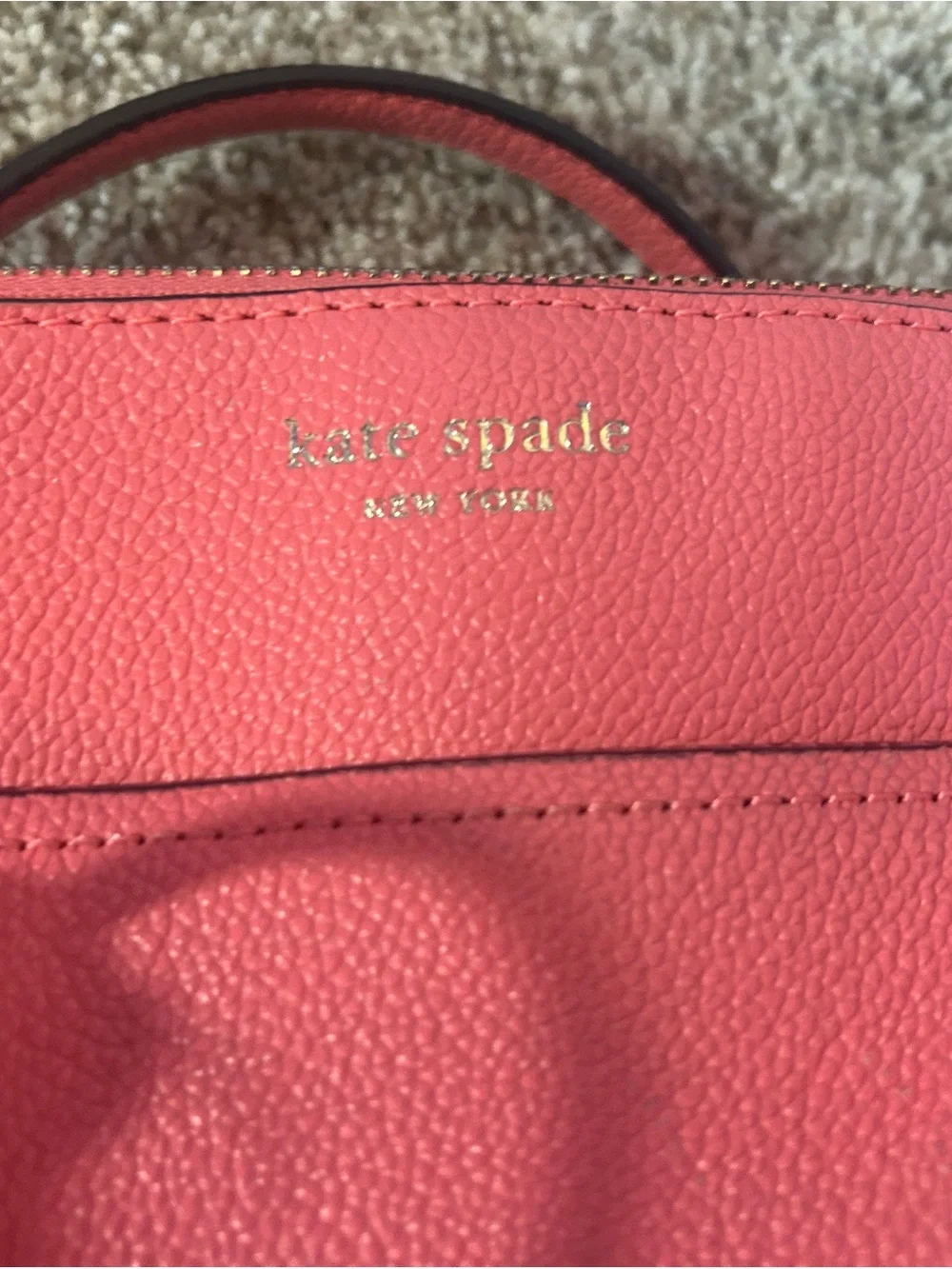 kate spade Coral Pebbled Leather Double-Strap Tote